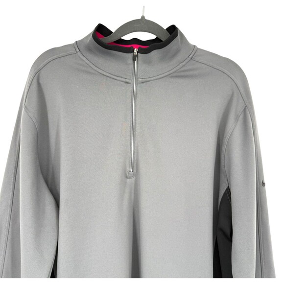 Nike Golf Pullover Cover Up Men’s LARGE Dri-FIT 1/2 Zip Gray Black Active 578673 - Picture 5 of 14